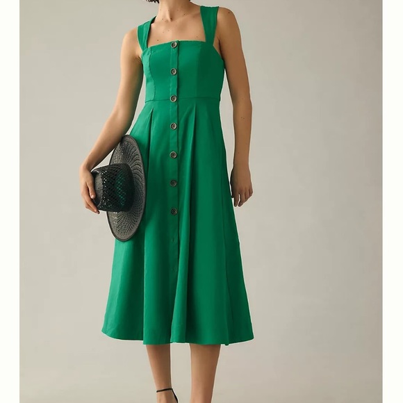 Anthropologie Maeve square-neck button-down dress - Picture 2 of 6